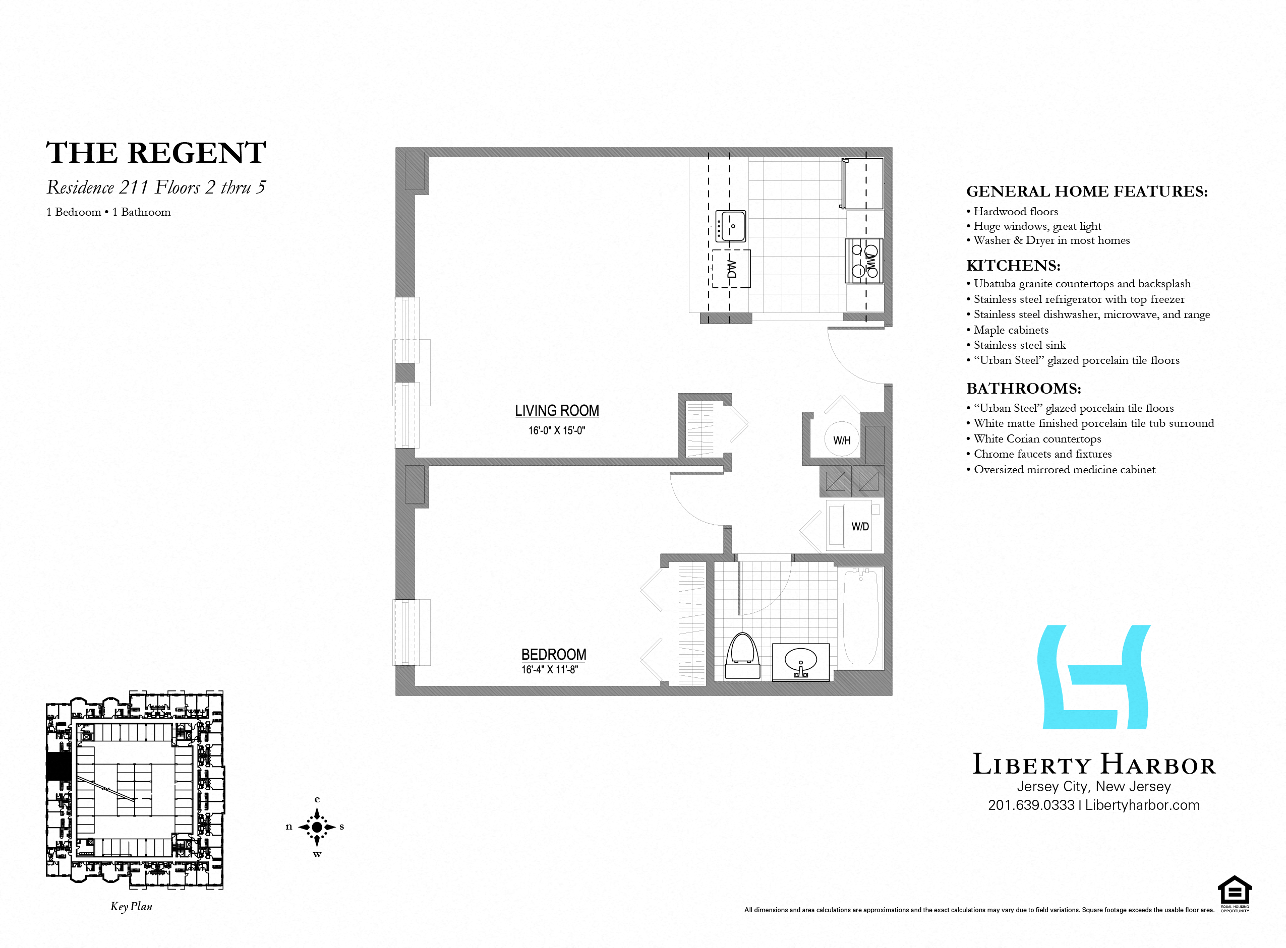 Floor plan for 1 bed, 1 bath, 748 sqft